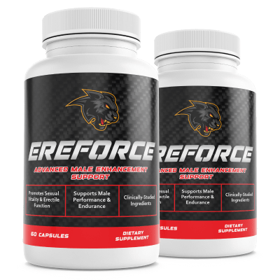 Ereforce advanced male performance and vitality supplement bottle